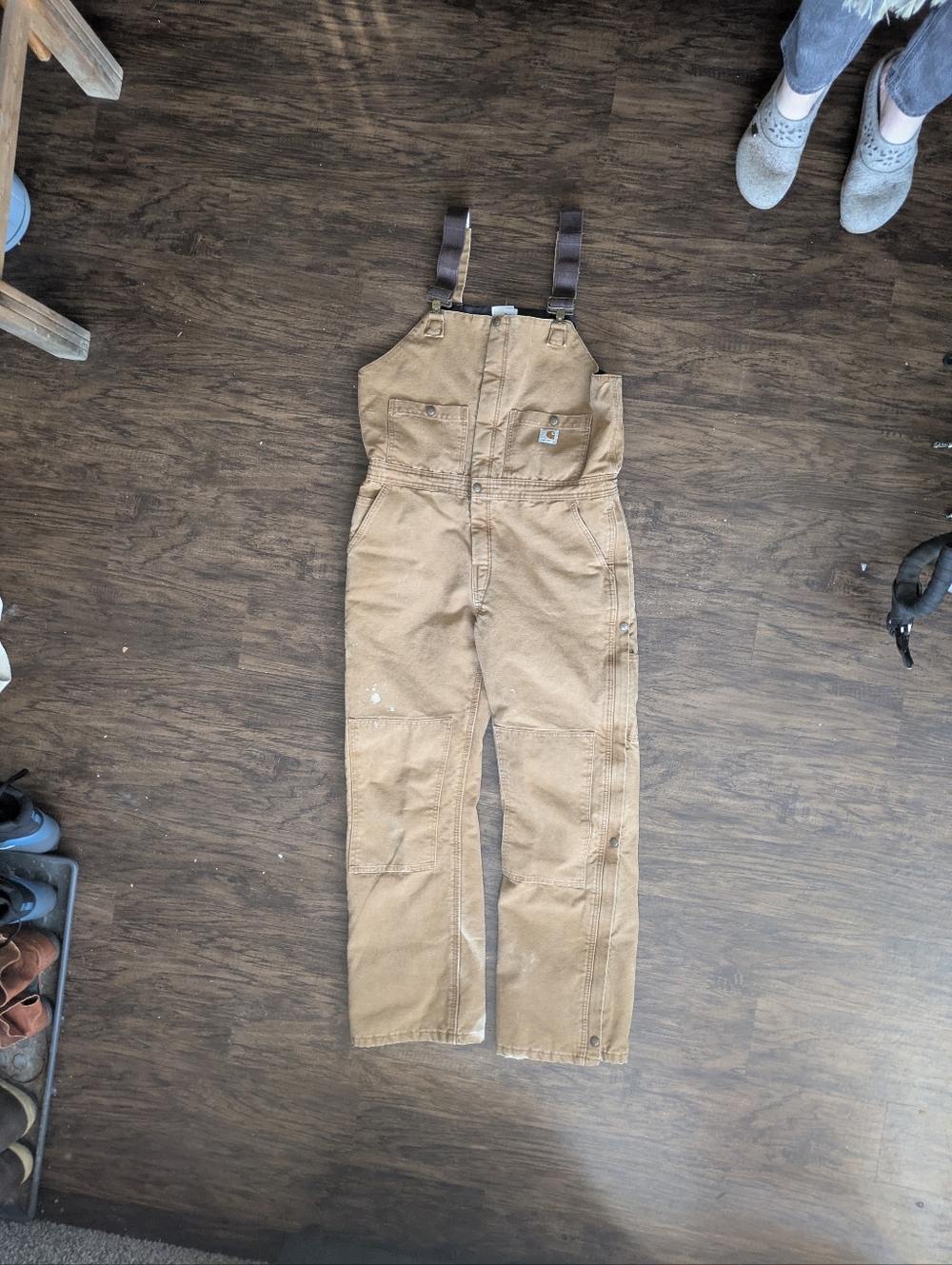 Carhartt Brown Duck Bib Overalls - Insulated Women's 32/10